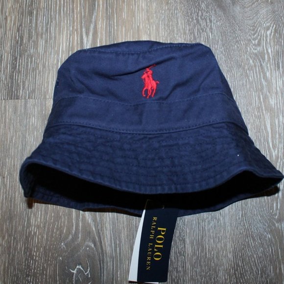 NWT MEN'S POLO RALPH LAUREN DENIM LOGO BUCKET HAT - Picture 2 of 6